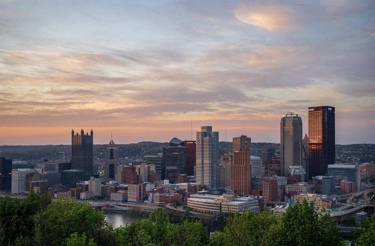 An aerial view of the Pittsburgh City. There are various places to visit and amazing things to do in Pittsburgh.